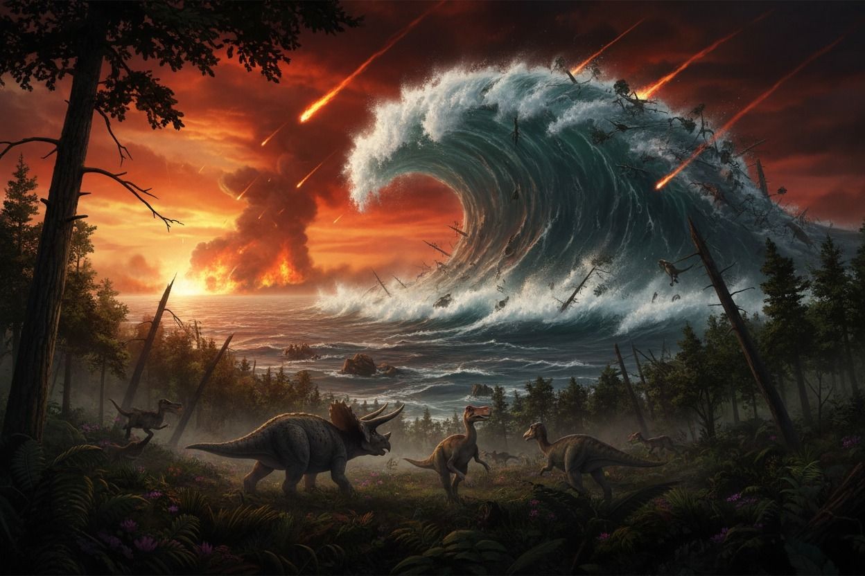 Dinosaur-Killing Asteroid Triggered Mile-High Tsunami